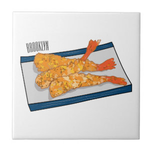Carreau Illustration de la tempura crevette