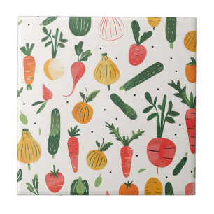 Carreau Illustration de légumes frais