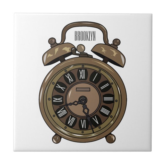 Carreau Illustration de l'horloge d'alarme (Devant)