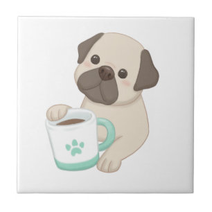 Carreau Illustration de mignon chien et de muscade