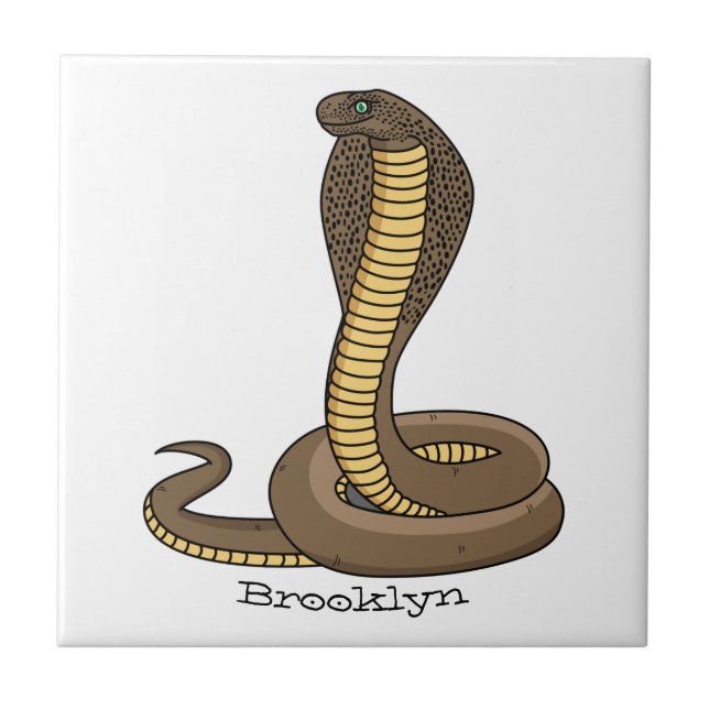 Carreau Illustration de serpent à cobra Brown (Devant)