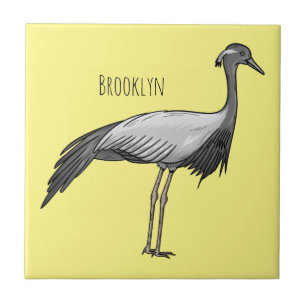 Carreau Illustration de style dessin animé d'un oiseau gru