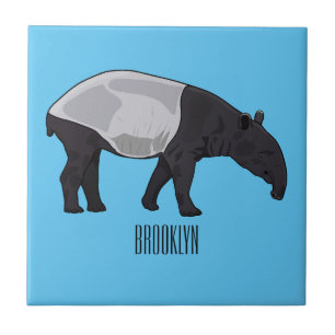Carreau illustration de tapir de dessin animé