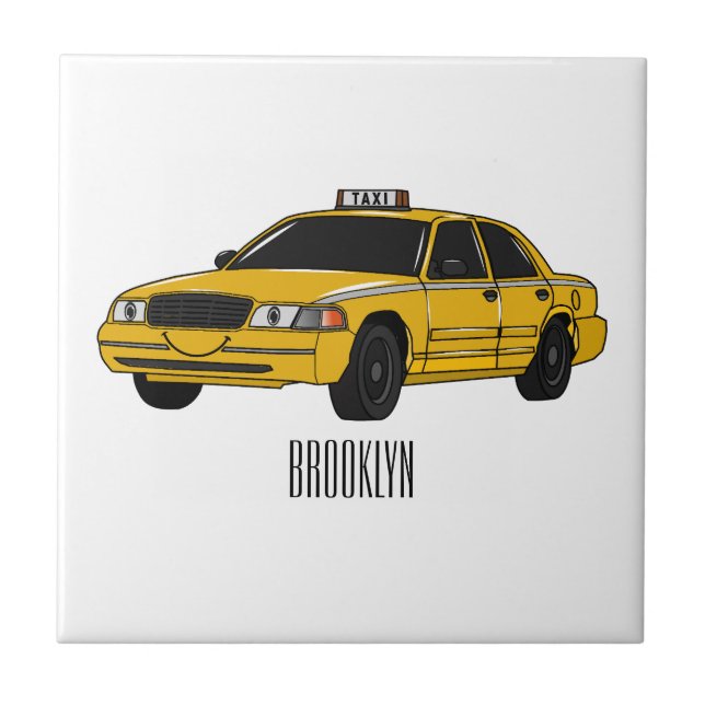 Carreau Illustration de taxi (Devant)