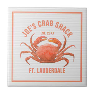 Carreau Illustration des aquarelles à main de crabe orange