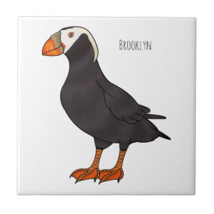 Carreau Illustration d'oiseau bouffon touffu