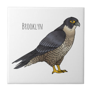 Carreau Illustration d'oiseau de faucon pèlerin