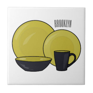 Carreau Illustration du jeu de produits de table