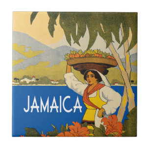 Carreau Illustration du style de voyage vintage jamaïcain