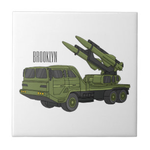 Carreau Illustration d'un camion de missiles militaires