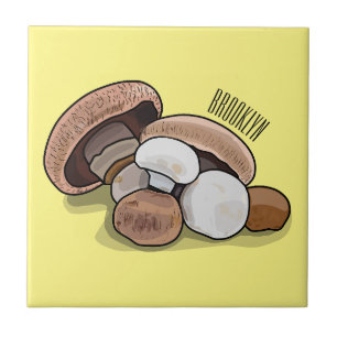 Carreau Illustration d'un champignon