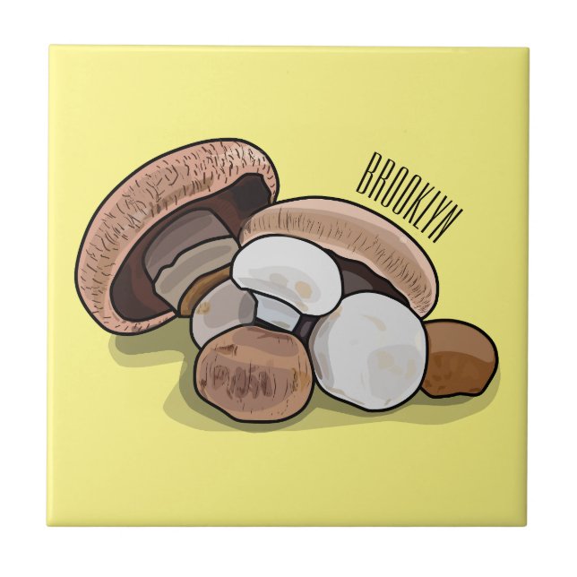 Carreau Illustration d'un champignon (Devant)