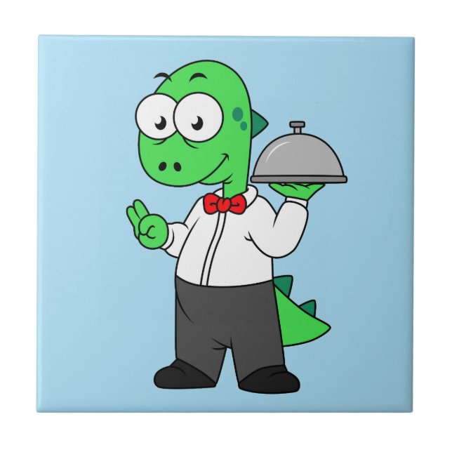 Carreau Illustration D'Un Gardien Alimentaire Tyrannosauru (Devant)