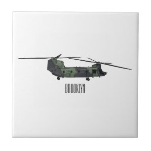 Carreau Illustration d'un hélicoptère de l'armée de Chinoo