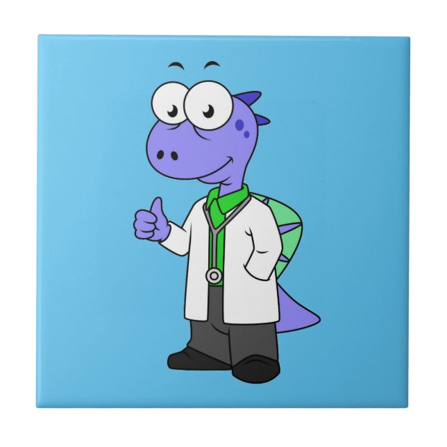 Carreau Illustration D'Un Médecin Spinosaure. (Devant)