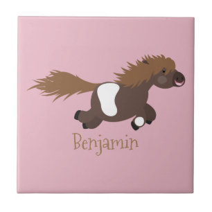 Carreau Illustration d'un poney de Shetland mignon