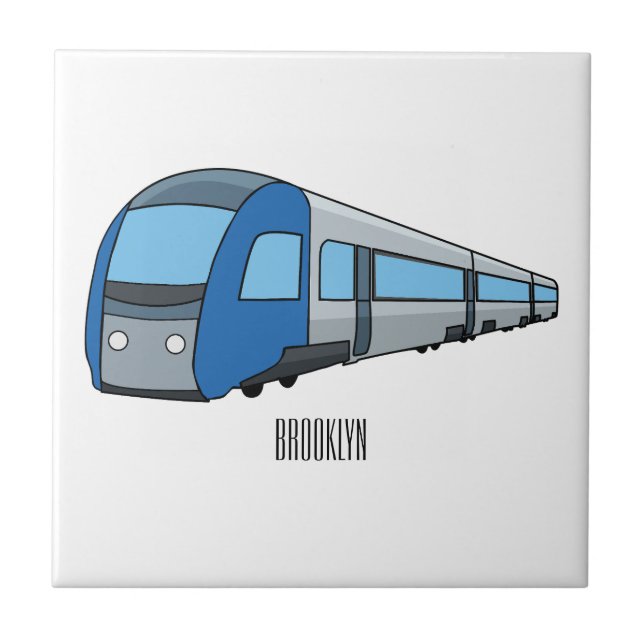 Carreau Illustration d'un train électrique (Devant)