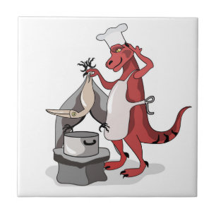 Carreau Illustration D'Une Cuisine De Chef Tyrannosaurus R