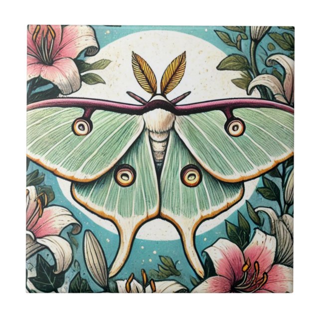 Carreau Illustration Luna Moth lys luna moths (Devant)