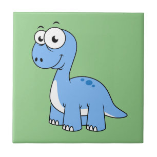Carreau Illustration Mignonne D'Un Brontosaurus.