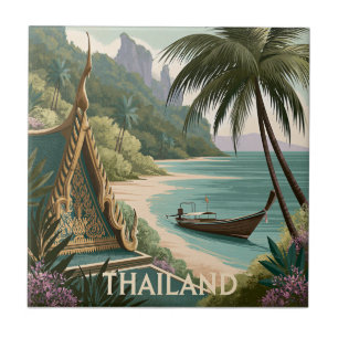 Carreau Illustration tropicale de Thaïlande