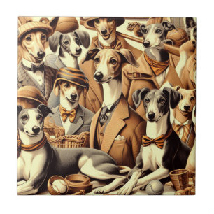 Carreau Illustration vintage de Greyhound