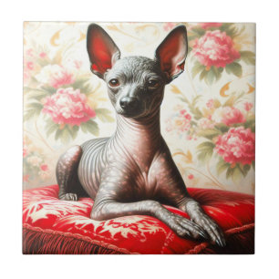 Carreau Illustration vintage Xoloitzcuintle