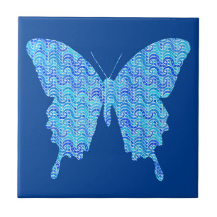 Carreau Image papillon, motif abstrait, nuances de bleu