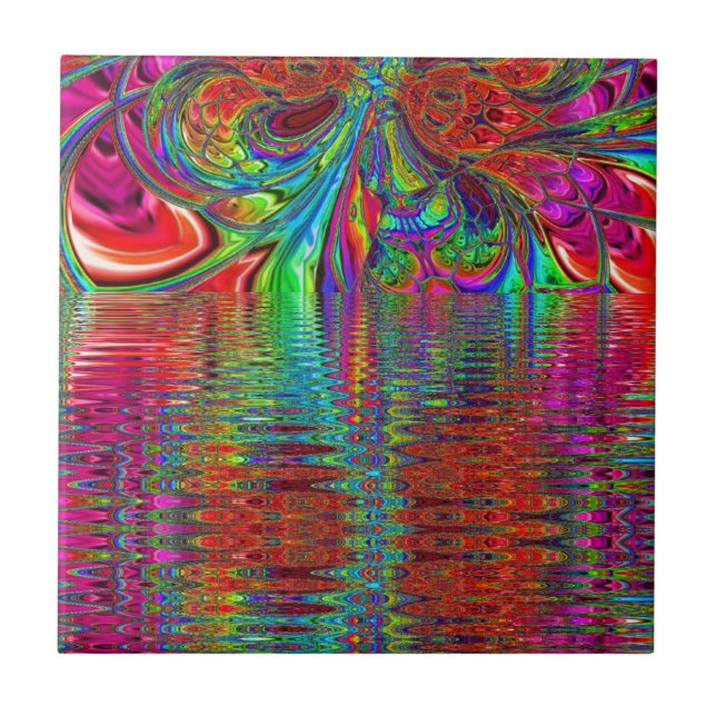Carreau Imaginaire arc-en-ciel Mosaïque Verre ridé (Devant)