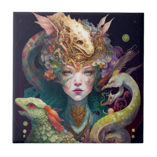 Carreau Imaginaire Art Dragon Goddess Queen