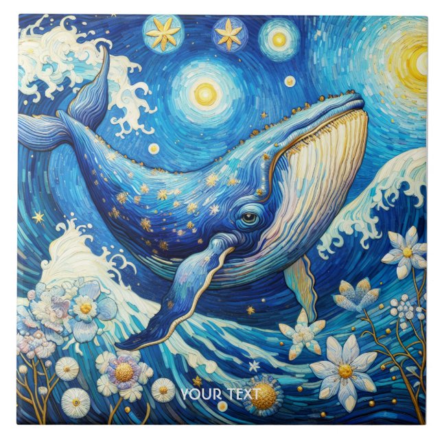 Carreau Imaginaire Belle baleine Etoiles Mer (Devant)