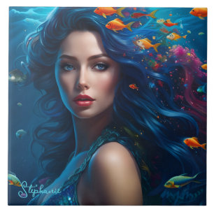 Carreau Imaginaire Belle Sirène Bleue