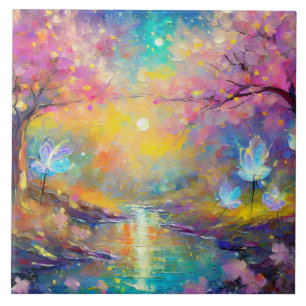 Carreau Imaginaire cerise en fleurs Sunrise Stream
