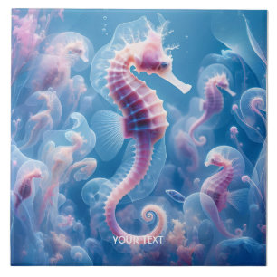 Carreau Imaginaire Cute Sea Seahorse Plantes