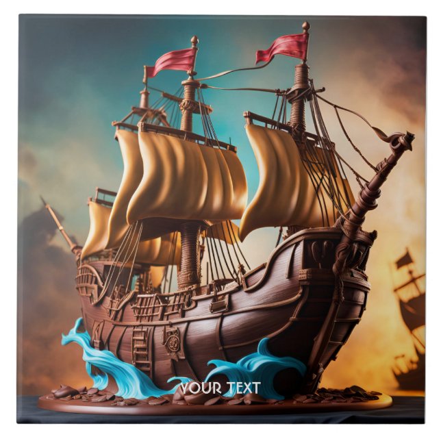 Carreau Imaginaire Cute Vivid Pirate Ship Cake (Devant)