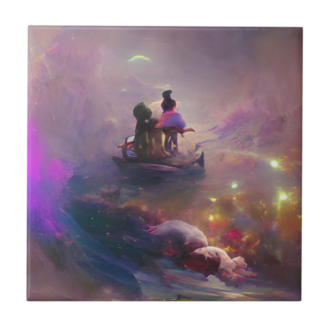 Carreau Imaginaire de rêve multicouche coloré (Devant)