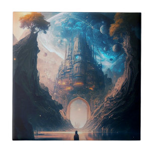 Carreau Imaginaire futuriste Château Paysage Carrelage en 