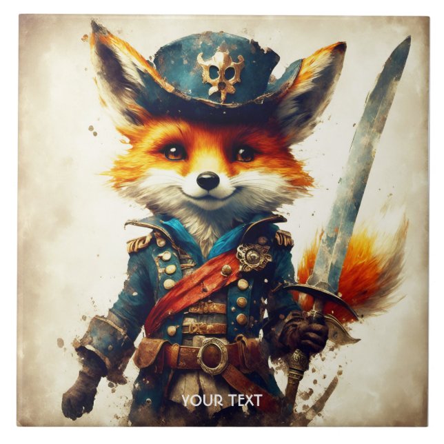 Carreau Imaginaire Joli Vivid Fox Pirate Cartoon (Devant)