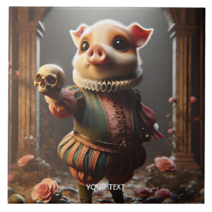 Carreau Imaginaire mignon cochon à tête croustillante