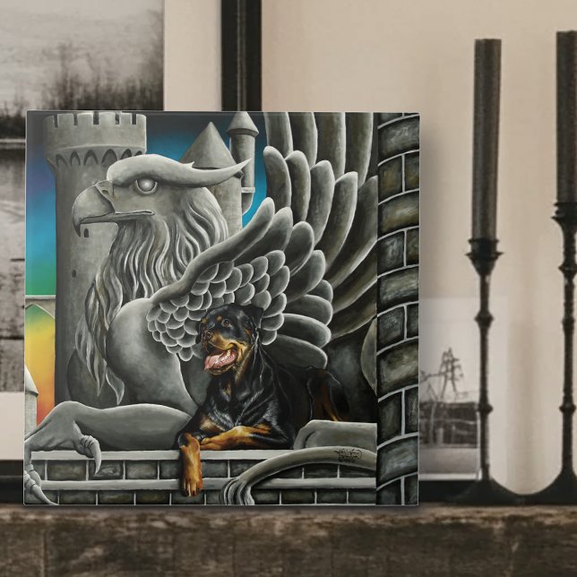 Carreau Imaginaire Rottweiler Chien Gargoyle (Créateur téléchargé)