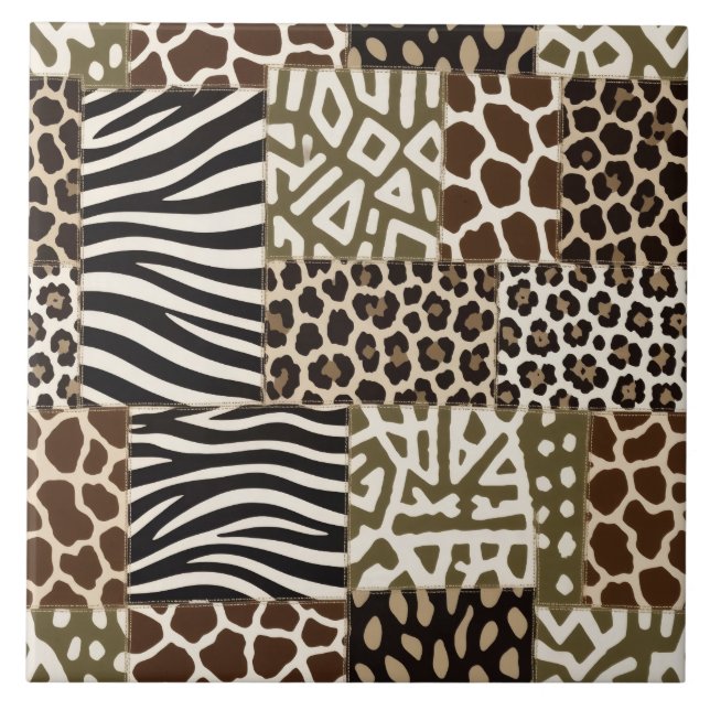 Carreau Impression animale patchwork (Devant)