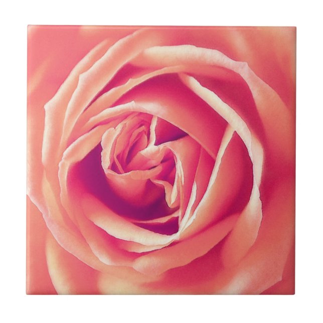 Carreau Impression rose corail (Devant)