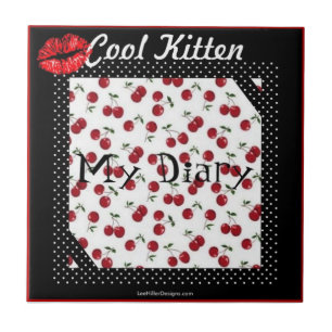 Carreau imprimé RAB Rockabilly Cool Kitten Cherry
