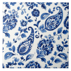 Carreau Indigo Azulejo Bleu Portugais Lisbonne Botanique