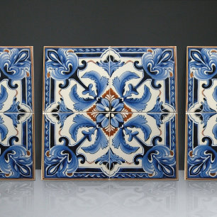 Carreau Indigo Azulejo Bleu Portugais Lisbonne Décor