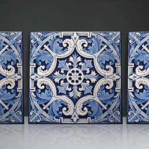 Carreau Indigo Azulejo Bleu Portugais Lisbonne Décor
