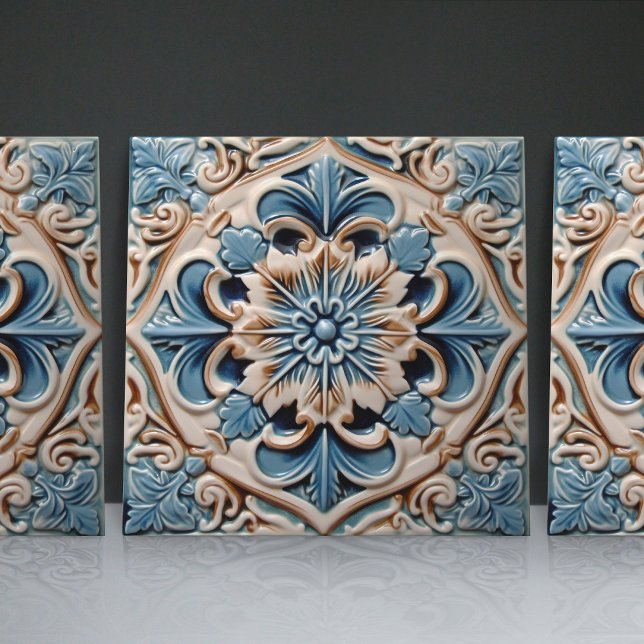 Carreau Indigo Azulejo Bleu Portugais Lisbonne Décor (Créateur téléchargé)