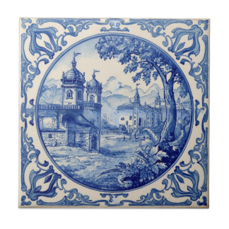 Carreau Indigo Azulejo Blue Portuguese Lisbon Talavera
