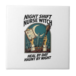 Carreau Infirmière de nuit Sorcière Rétro T-shirt Hallowee