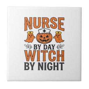 Carreau Infirmière Halloween Sorcière la nuit Vintage Shir
